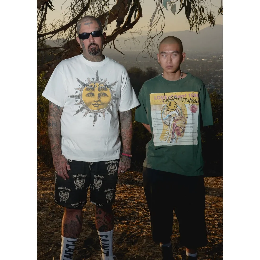 CACTUS PLANT FLEA MARKET x SAINT Mxxxxxx SUN SS TEE/WHT CPFM joint model Four-eye sun printed short sleeves Off-white S-XL Cylindrical fabric without side seams 220g high weight OE yarn ⚠️Note: It is almost meaningless if it is not a cylindrical fabric Customized CPFM joint main mark/wash mark/little angel anti-counterfeiting label Original-level printing factory Top purchasing level